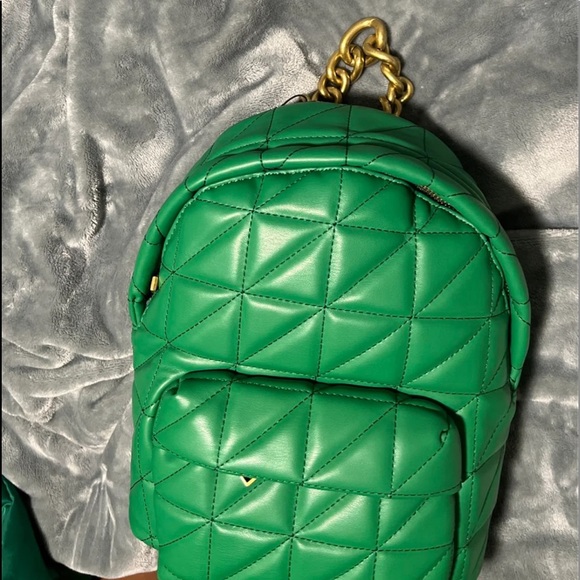 Green quilted Zara backpack - Picture 4 of 4